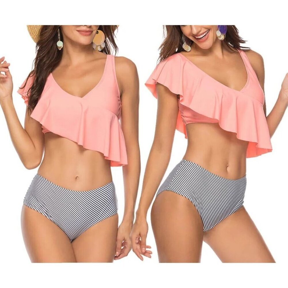 Tribal Design 2-PC Removeable Padding Racerback Tankini with Boyshort Bottom XL